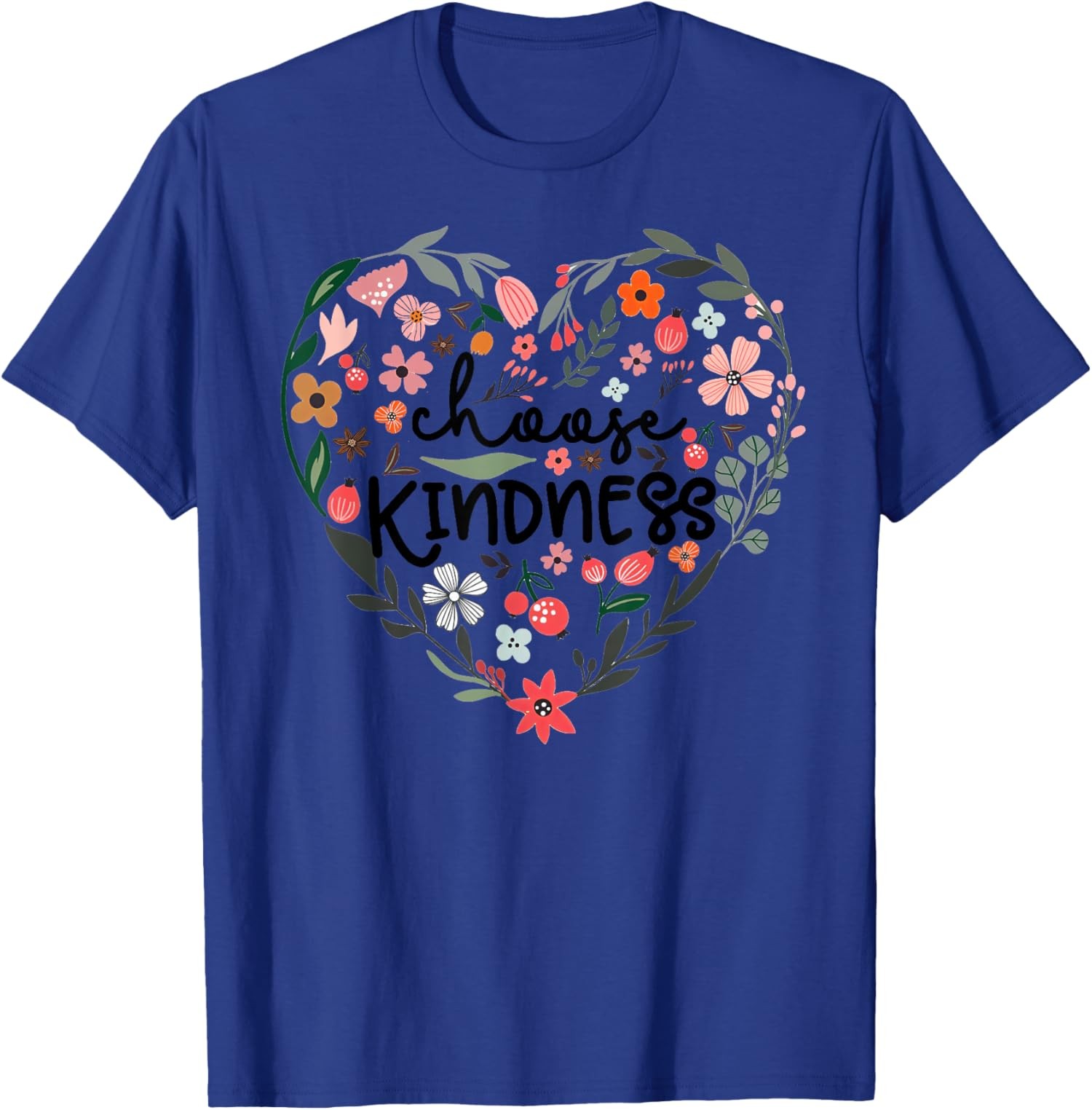 Choose Kindness Floral Heart Be Kind Inspirational Unisex T-Shirt gallery