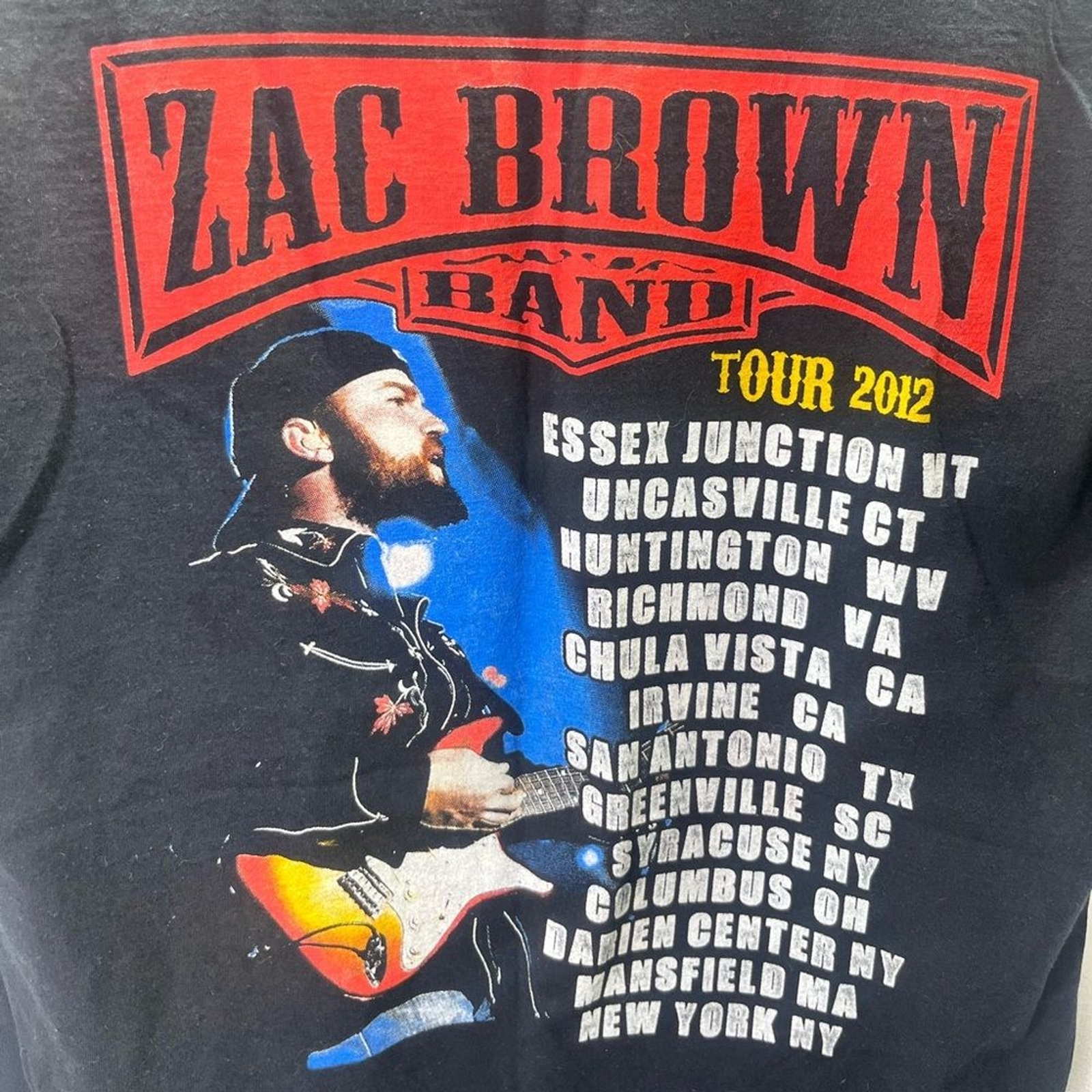 Zac Brown Band 2012 Tour Shirt Mens L Music Country T-shirt Black Event 1874 gallery