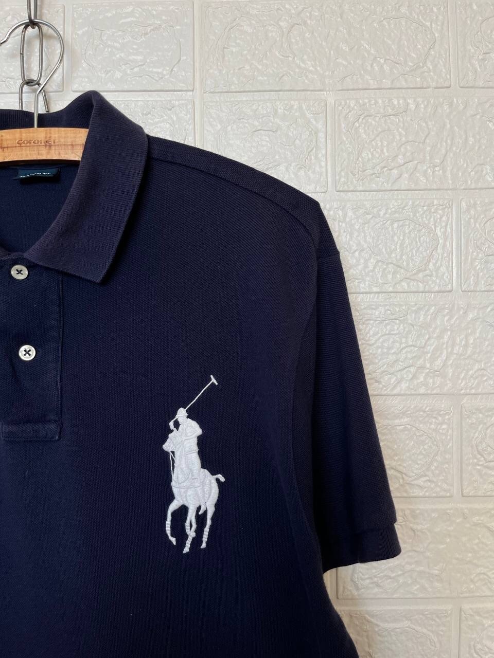 Polo Ralph Lauren Big Pony England Polo Shirt Navy Blue #3 Custom Fit Men's XL gallery