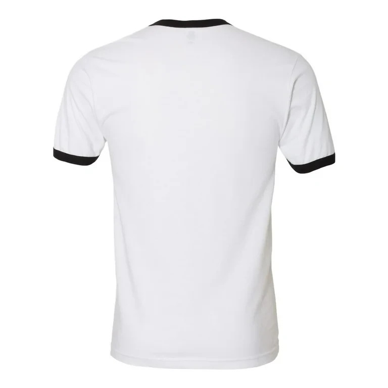 American Apparel Fine Jersey Ringer T-Shirt White Black Medium Unisex Baseball gallery