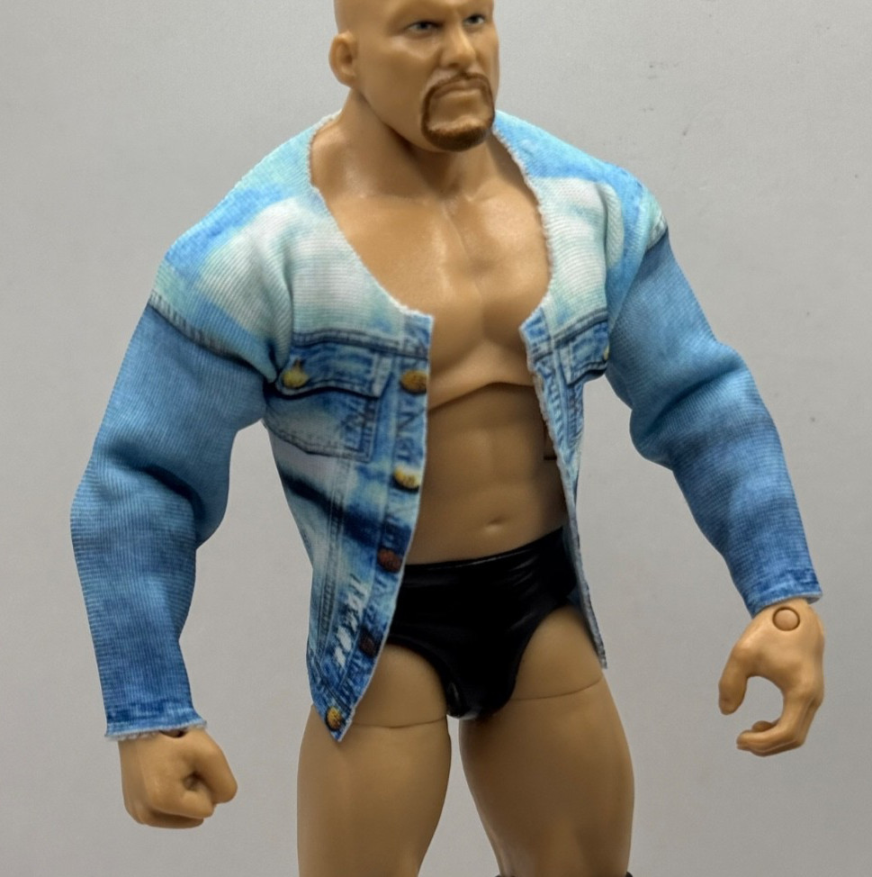 WWE Blue Long Sleeve Shirt Accessory Mattel Figure Clothes 1/12 F2
