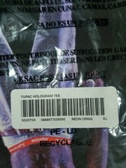 Supreme Tupac Hologram Tee Neon Orange XL SS19 New in Plastic