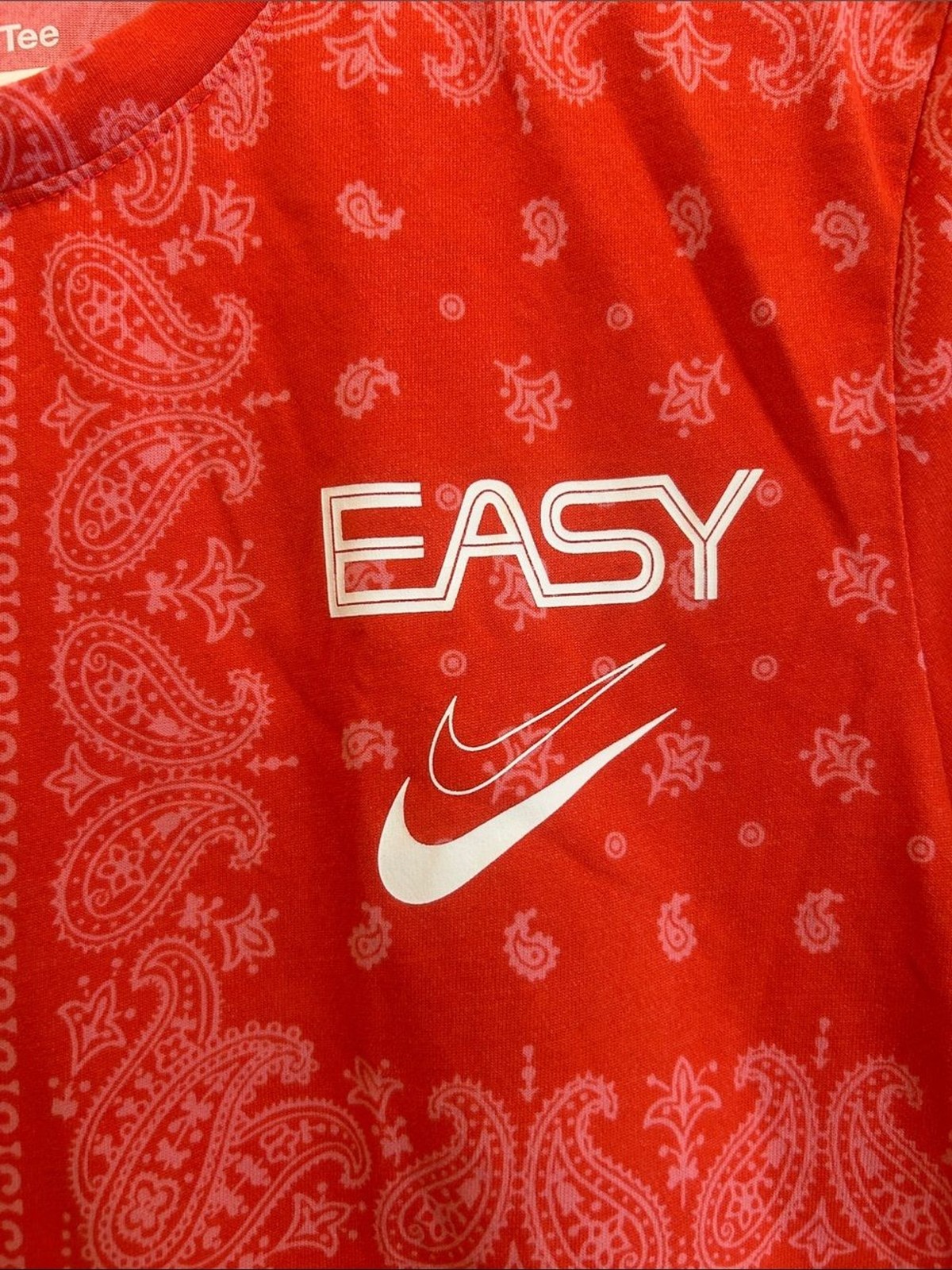 Nike Red Bandana-Print EASY Logo Short Sleeve Tee KD Dri-Fit gallery