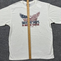 Bass Pro Shops Mens Eagle American Flag Graphic T-Shirt White XL Short Sleeve