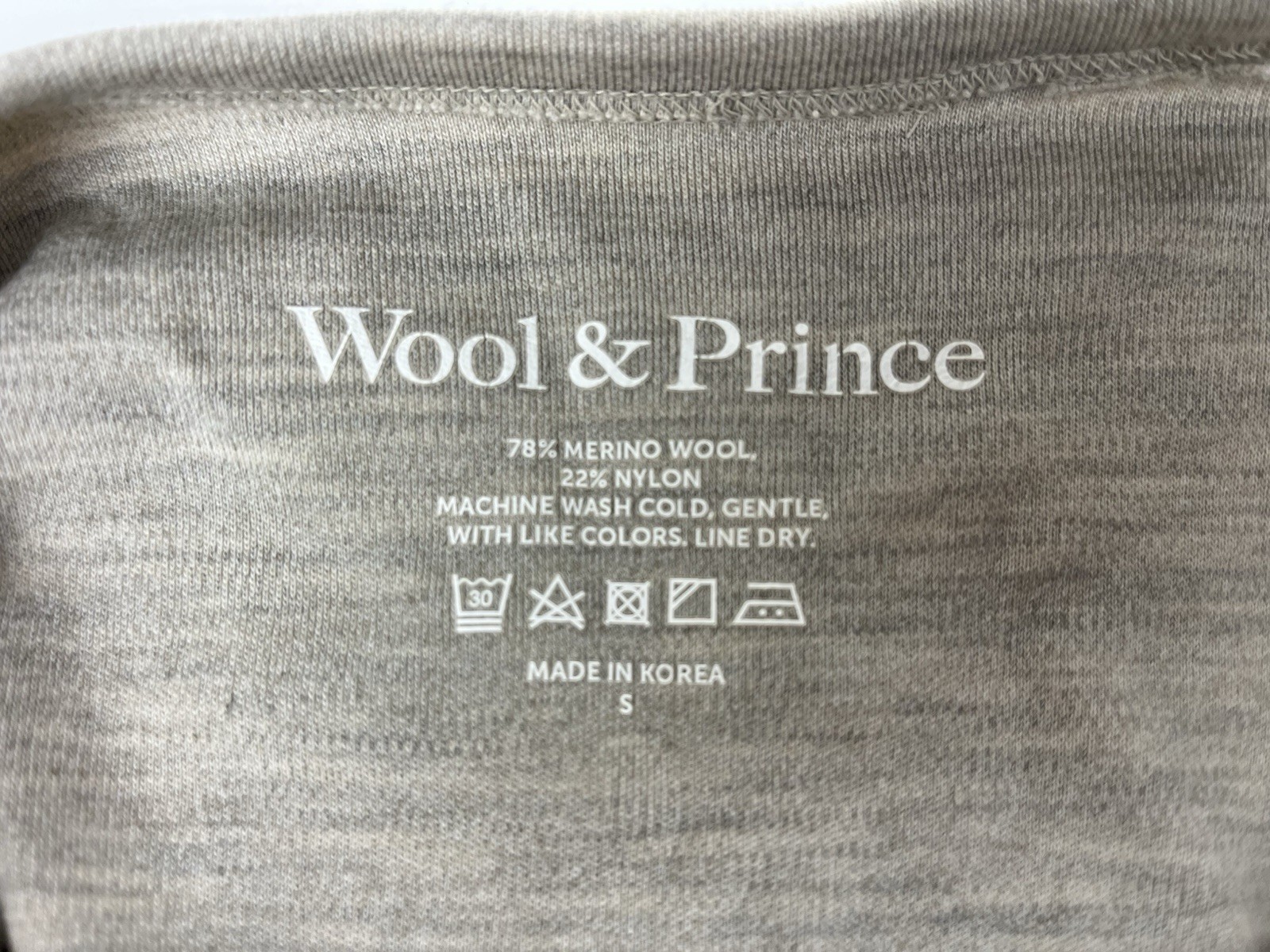 wool and prince Interlock Crew Neck Tee Shirt Oatmeal S gallery