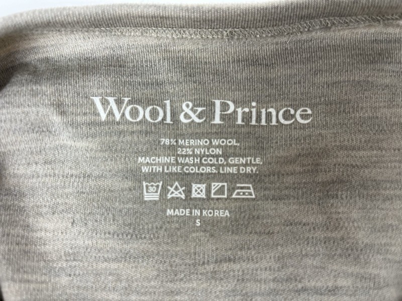 wool and prince Interlock Crew Neck Tee Shirt Oatmeal S gallery