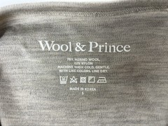 wool and prince Interlock Crew Neck Tee Shirt Oatmeal S