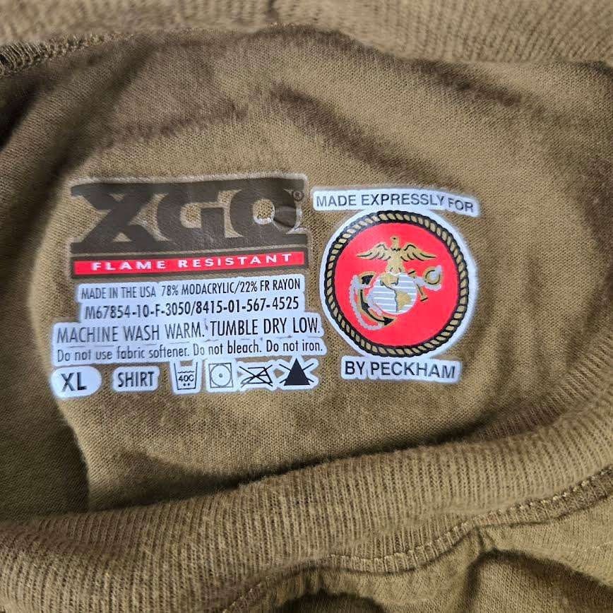 USMC FROG Flame Resistant Long Sleeve Shirt Brown XL Base Layer Peckham XGO U.S. gallery