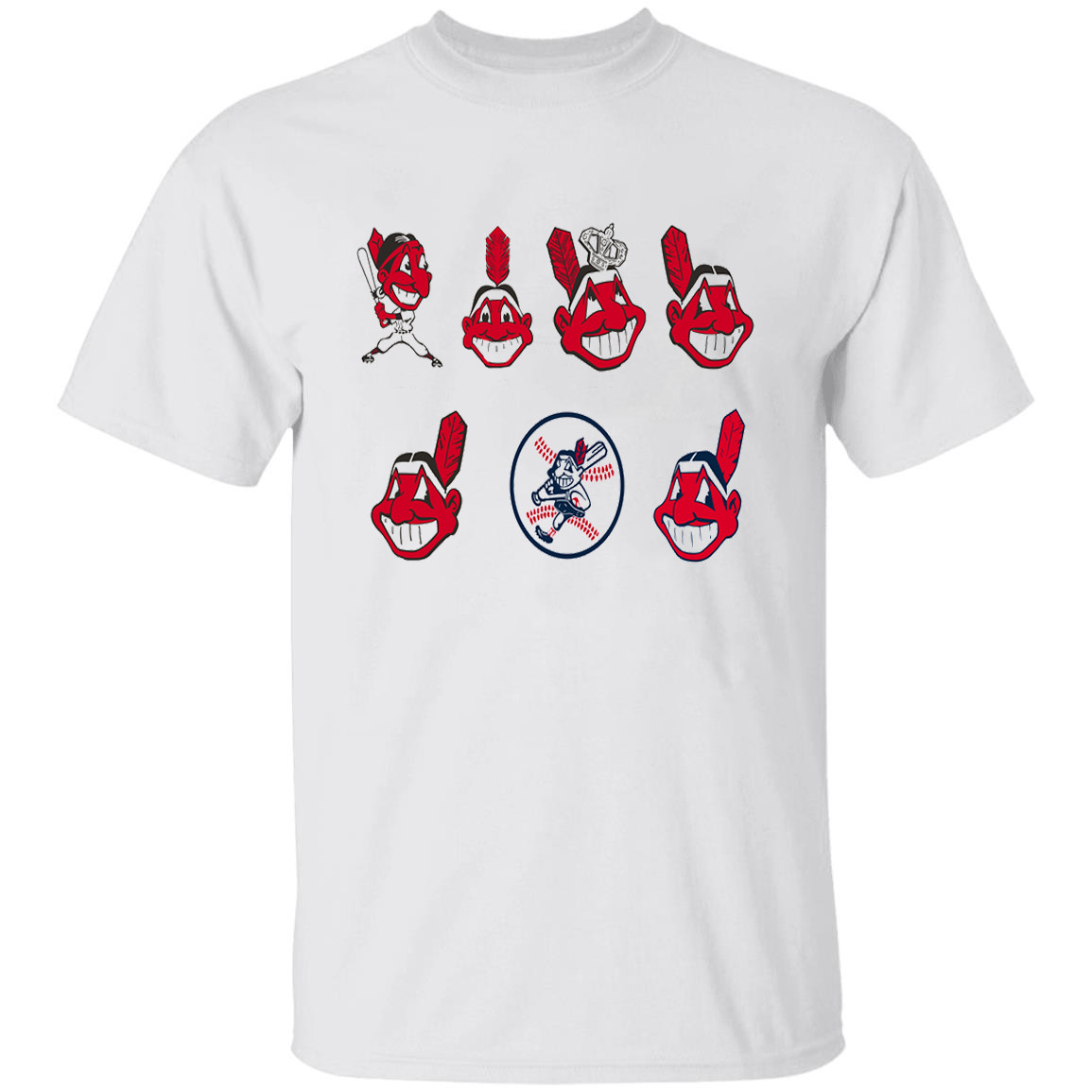 Cleveland Indians Logo Timeline Men T-shirt White All Sizes S-5XL JJ4405