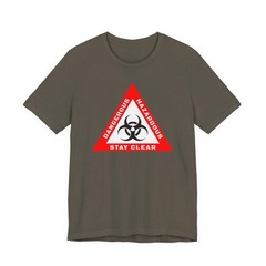 Biohazard Warning T-Shirt | Dangerous Hazardous Stay Clear Graphic Tee