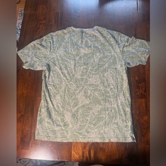 Weatherproof Vintage micro stripe slub jersey large palm leaf plant life