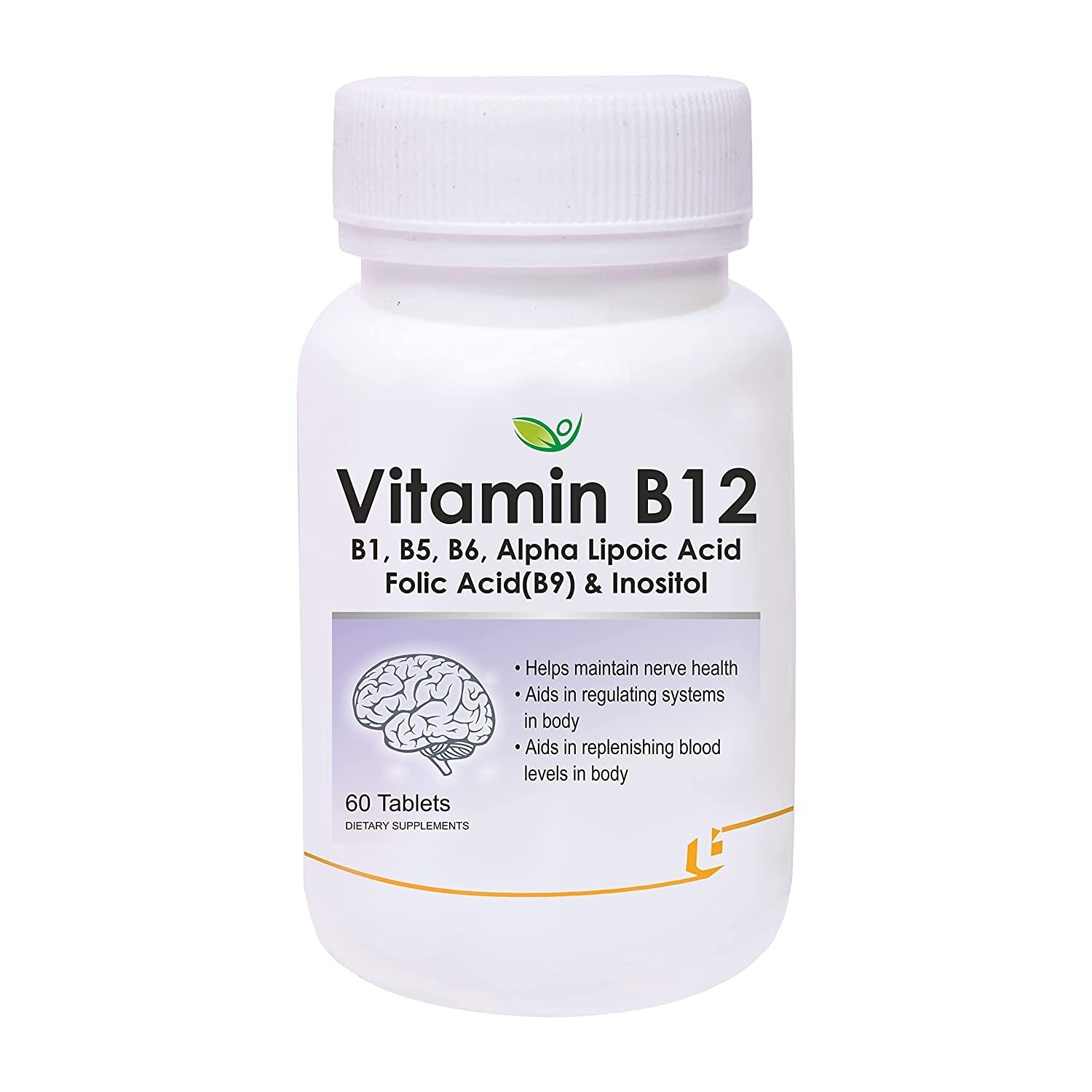 Biotrex Nutraceuticals Vitamin B12 With B1, B5, B6, B9(Folic Acid)  60 Tablets