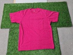AUTHENTIC SUPREME POCKET TEE MEN SIZE MEDIUM (21×28) IN RED COLORWAY.