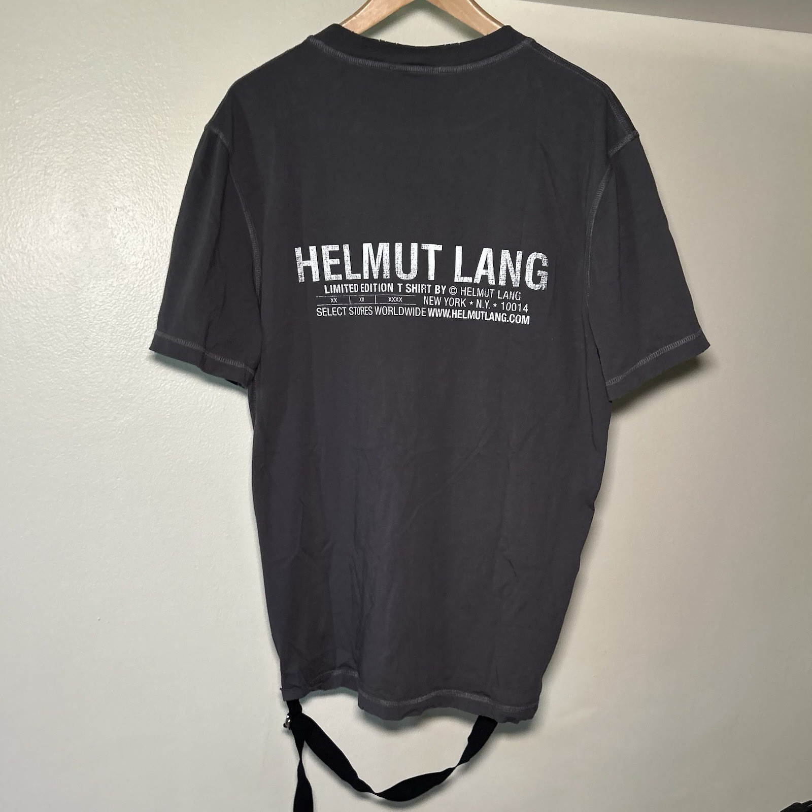 Helmut Lang Meatpacking Crewneck T Shirt Gray Large NYC Designer Tee gallery