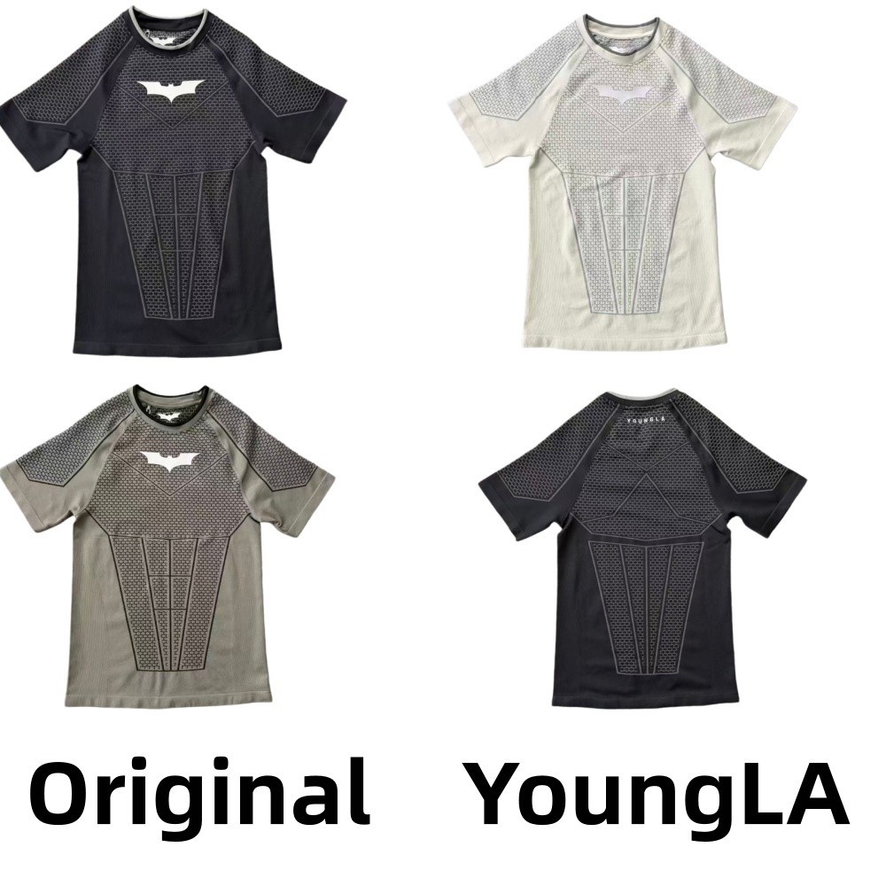 US YOUNGLA Batman Men's Skinny T-Shirt Jogger Sports Quick Drying Short Sleeves gallery