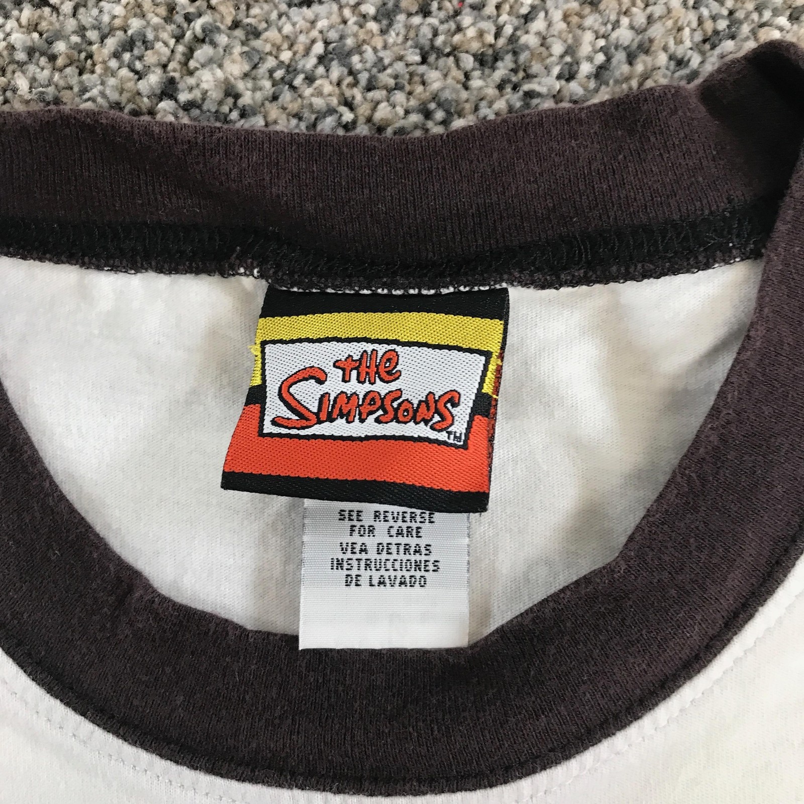 Vintage The Simpsons Shirt Mens Large White Homer Woo Hoo Cartoon Ringer Tee gallery