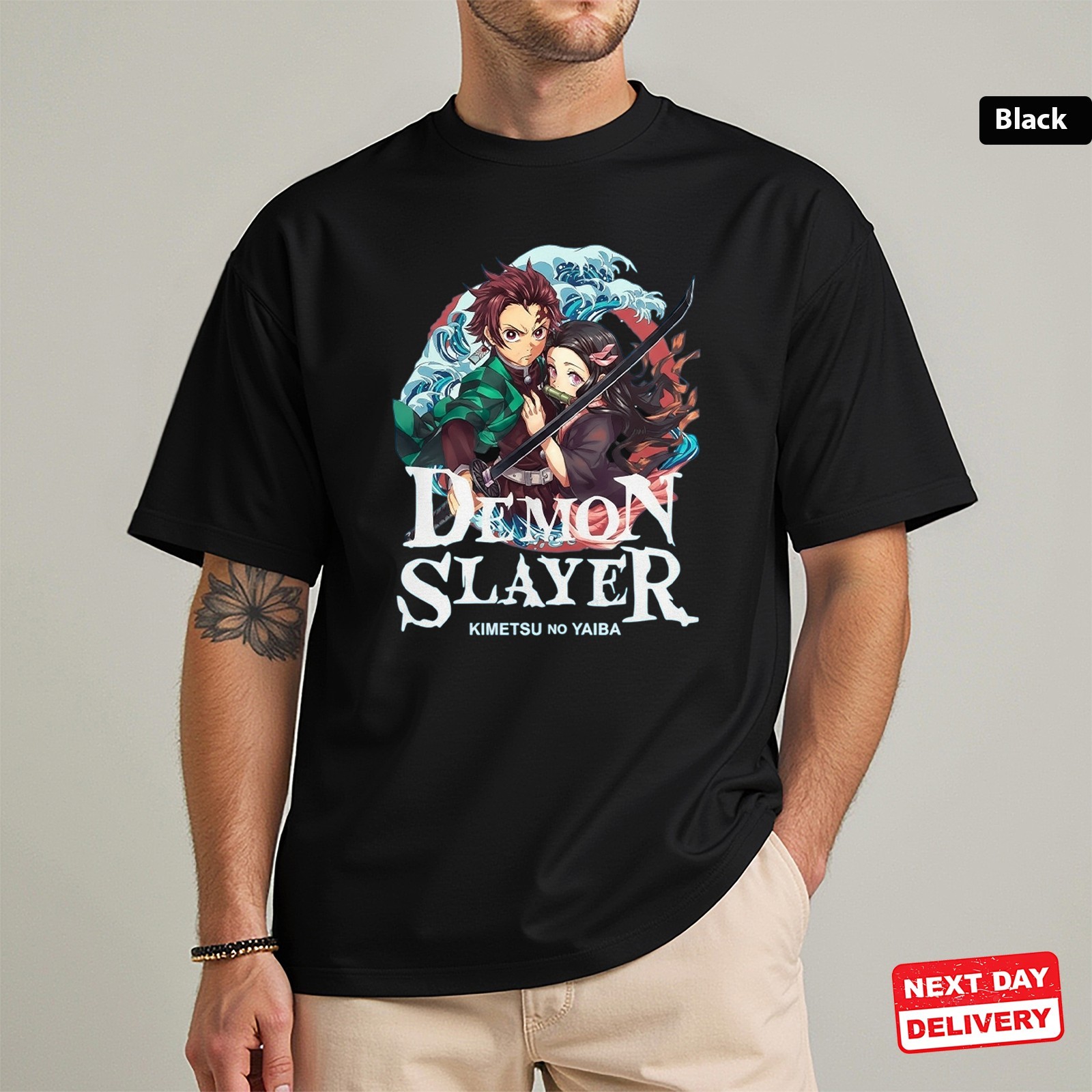 Demon Slayer Tanjiro & Nezuko T-Shirt – Kimetsu no Yaiba Anime Graphic Tee