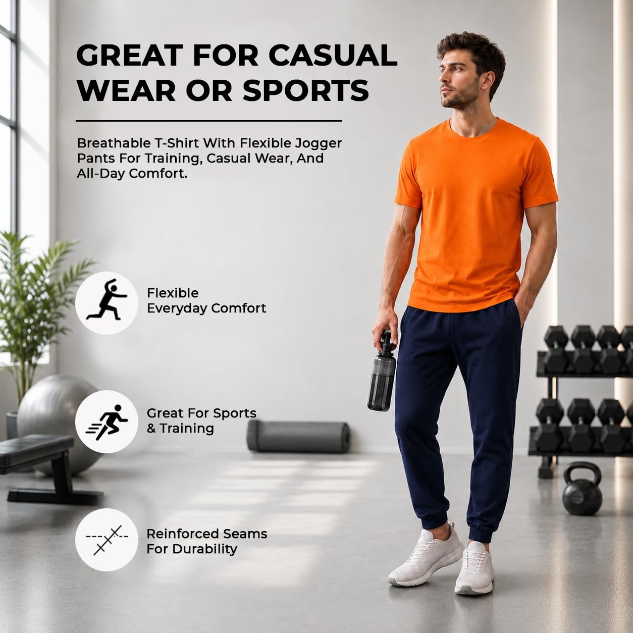 BILLIONHATS 24 Pack 12 Mens Jogger Pants & 12 Assorted T-Shirts, Bulk Wholesale gallery