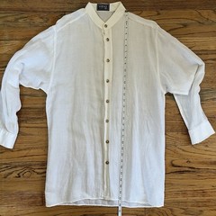 Vintage Versace Classic V2 Mandarin Henley Collar Shirt Miami Vice SZ L