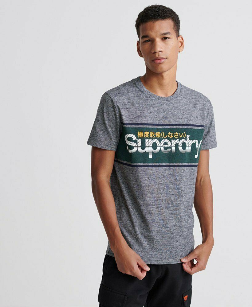 Superdry Mens T-Shirt Core Logo Tag Tee in Academy Grey Twill XL BRAND NEW gallery