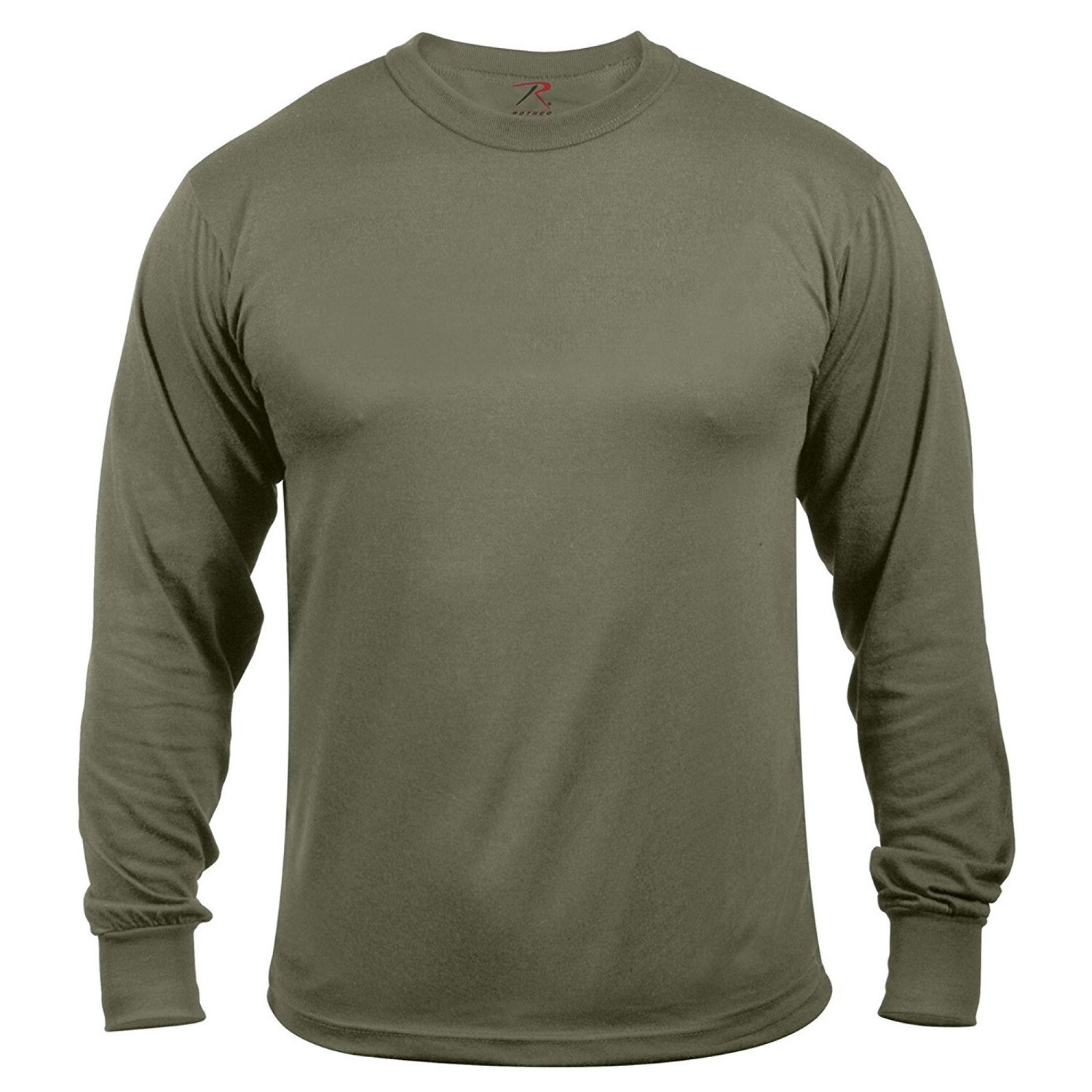 LONG SLEEVE T-Shirt Performance Poly Moisture Wicking Solid Military Veteran L/S gallery