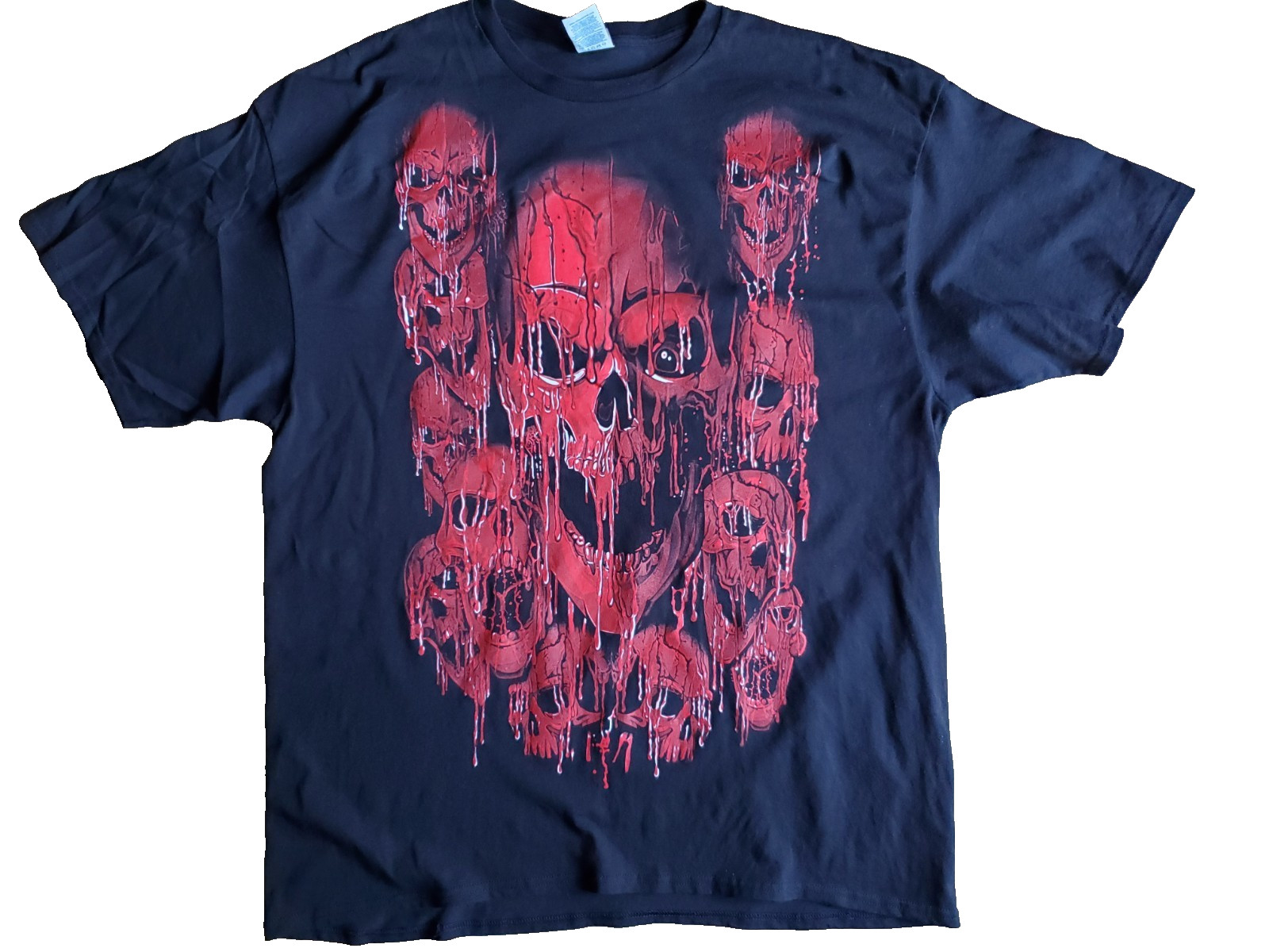 Punk Rock Tshirt Heavy Metal 2XL Skulls band Black Roll grunge horror biker red