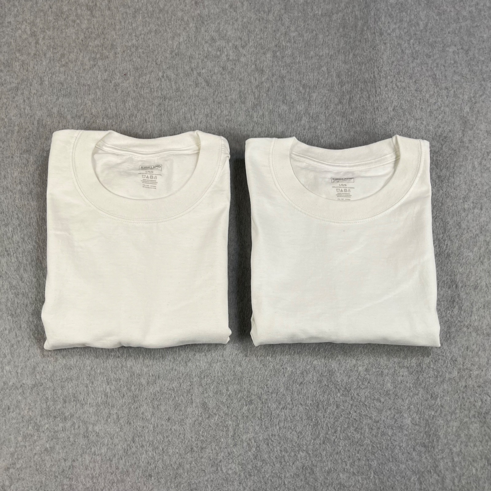 Kirkland Signature Heavyweight Cotton T Shirt Mens Large White Lot Of 2 Blank gallery