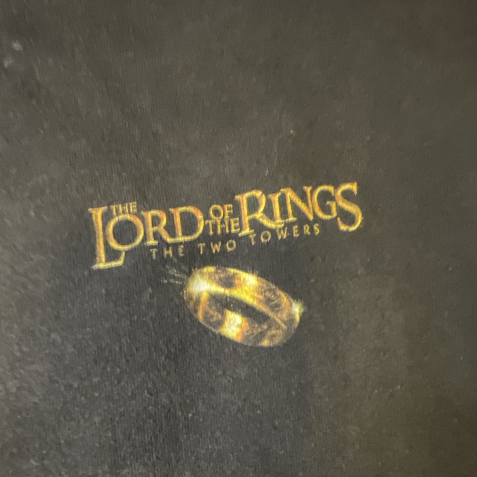 Vintage LOTR Two Towers 2002 LG T-Shirt 2 Sided Black Print gallery