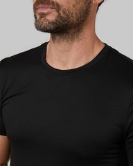 Mens Cool Quick Dry Active Basic Crew T-Shirt, Black, Large