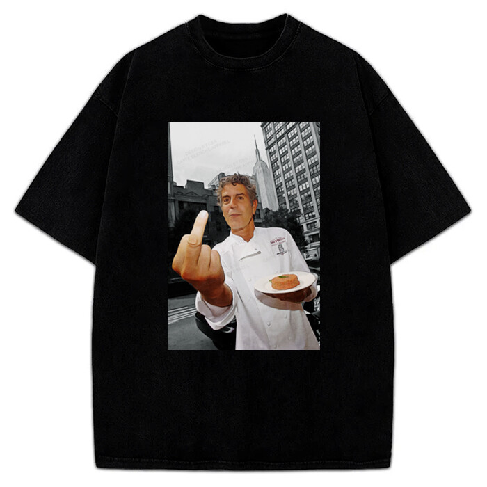 Anthony Bourdain Middle Finger T Shirt Parts Unknown Foodie Fan Shirt gallery