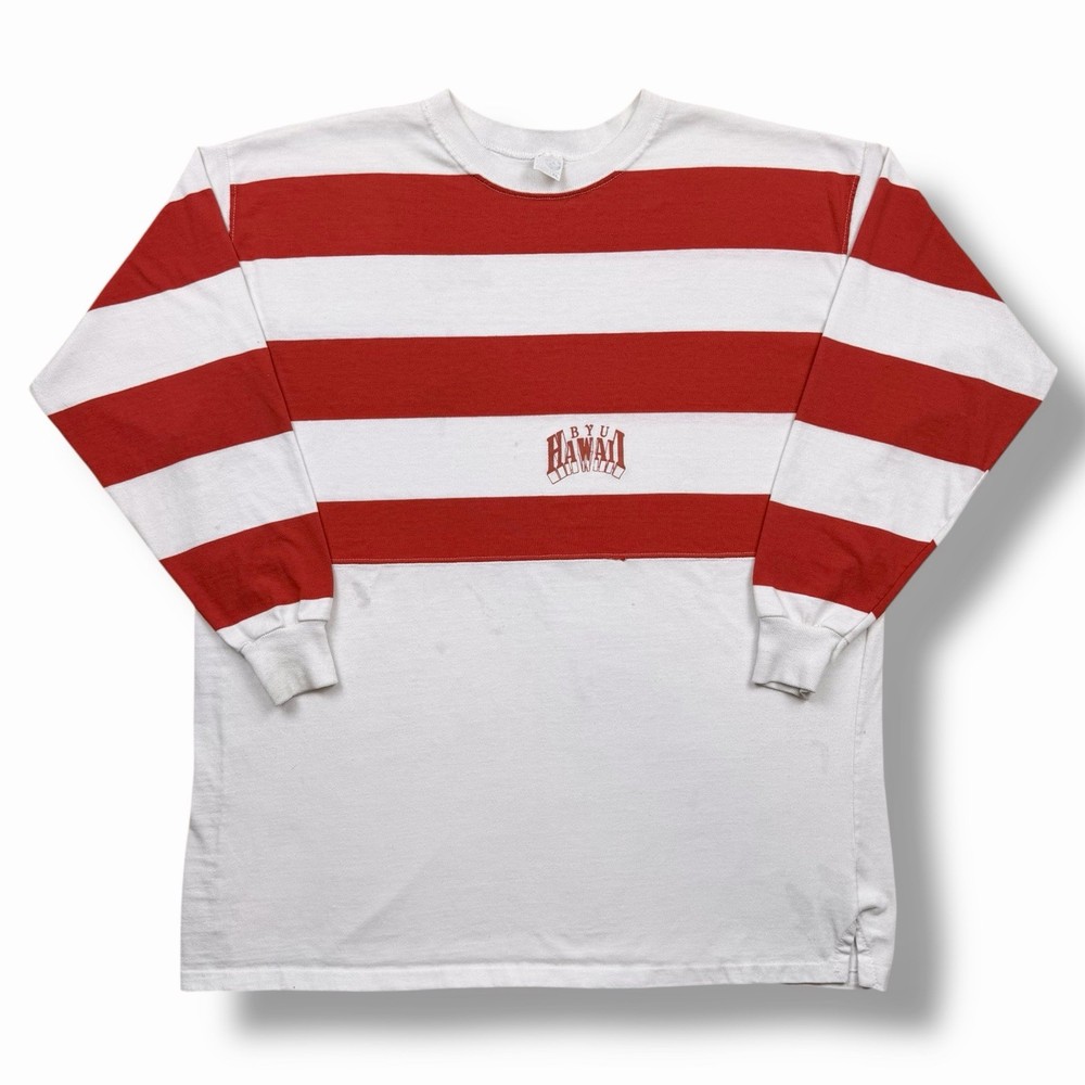 Vintage Brigham Young University BYU Cougars Striped Long Sleeve T-Shirt Size XL