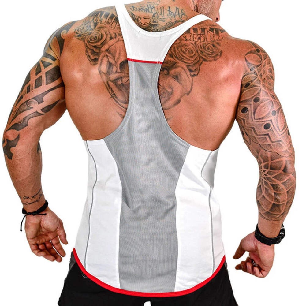 Men’s Gym Tank Top Muscle Shirt Sleeveless T Shirt Workout Fitness Training Tee