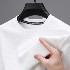 Summer High-End New Mulberry Silk Round Neck T-shirt Men’s Thin Pure Color Silk