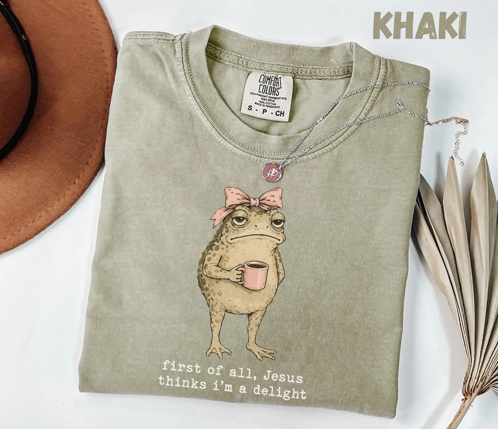 Christian Frog Shirt, Jesus Thinks I'm A Delight, Garment-dyed Tee T-Shirt gallery