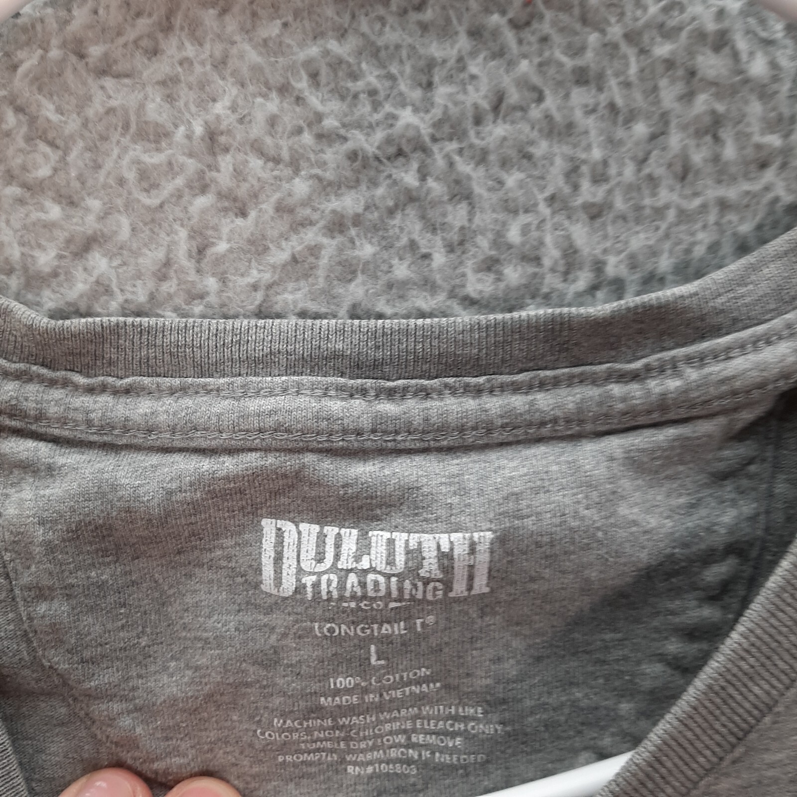 Duluth Trading Co Shirt Adult Large Gray Longtail T Workwear Grunge Outdoors gallery