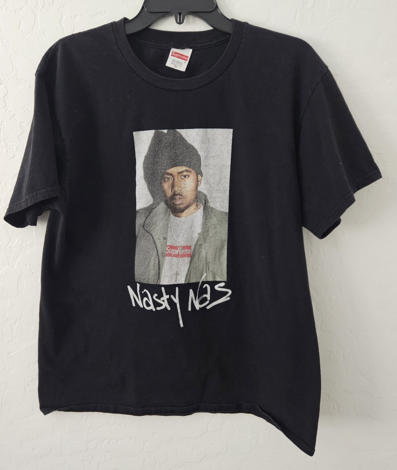 Supreme Nas “Nasty Nas” Box Logo S/S Top Black Size XL gallery