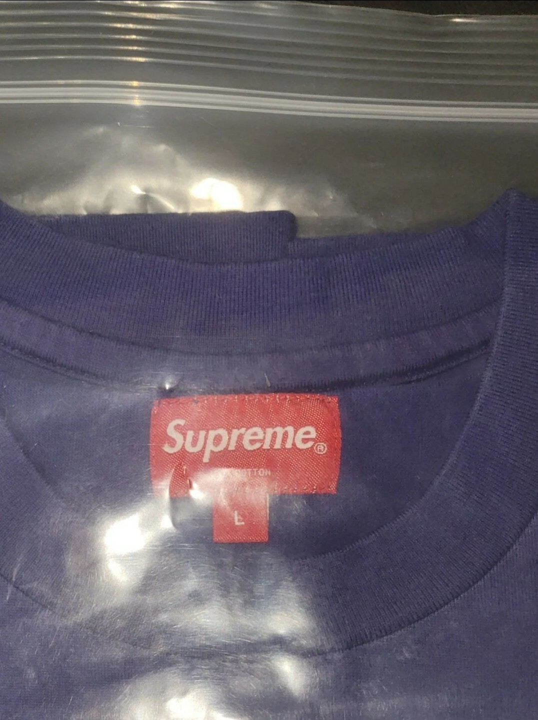 Gonz Supreme Nametag T shirt Navy size Large Fall 2021 Authentic gallery