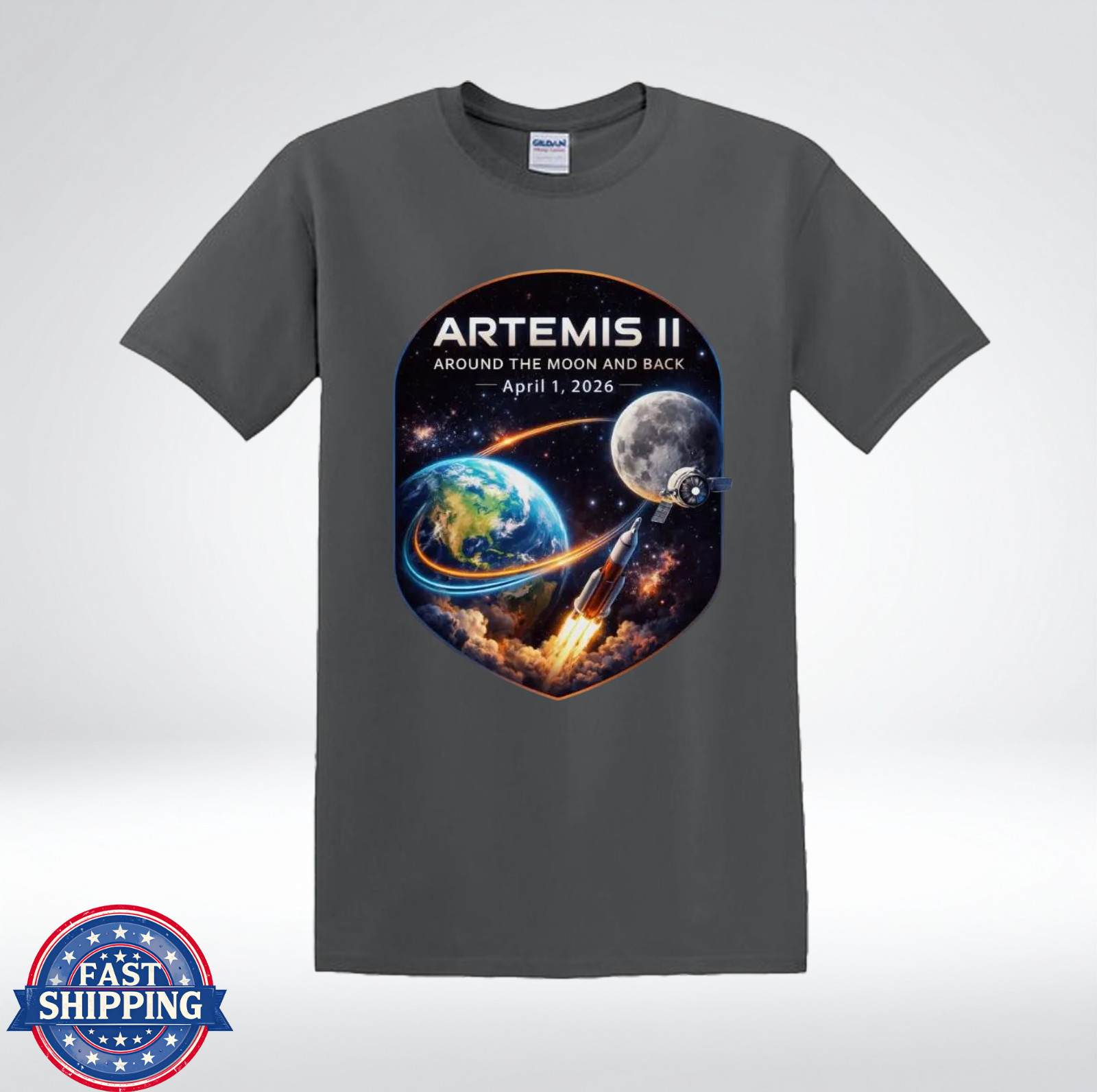 NASA Artemis II Around The Moon And Back 2026 Space Mission T-Shirt gallery