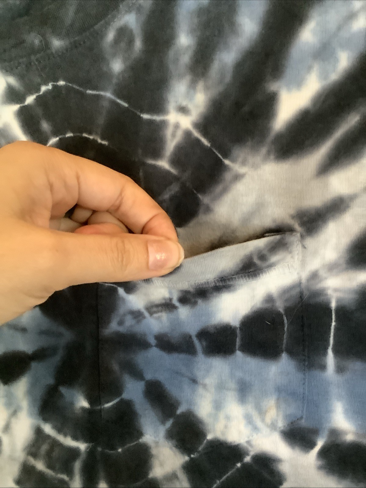 Reverse Threads Mens Tie Dye Blue White Long Sleeve Cadual Pull On Shirt L gallery