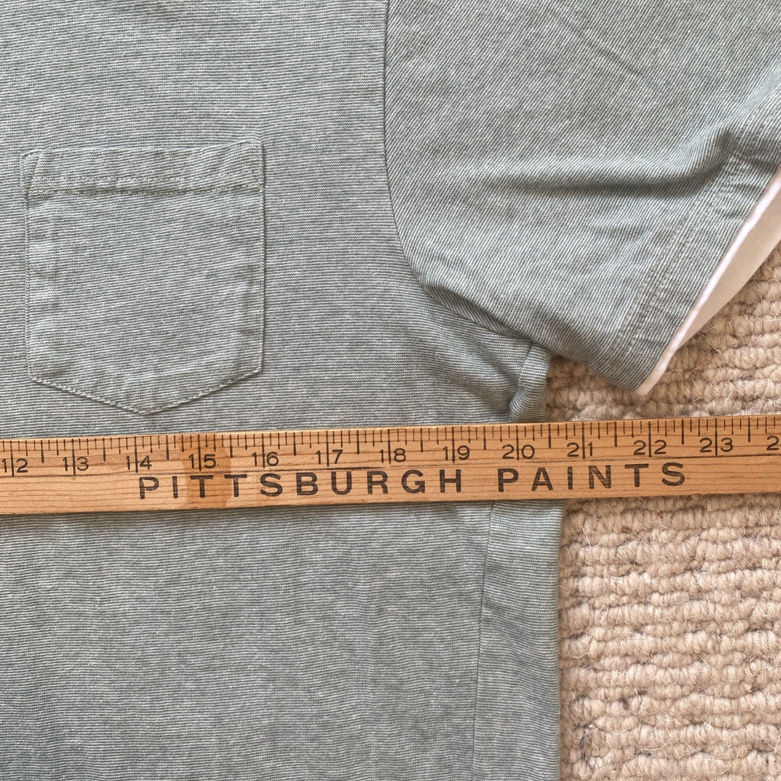 Denim & Flower Light Green White Stripe Contrasting Trim Beach Casual Men’s L gallery
