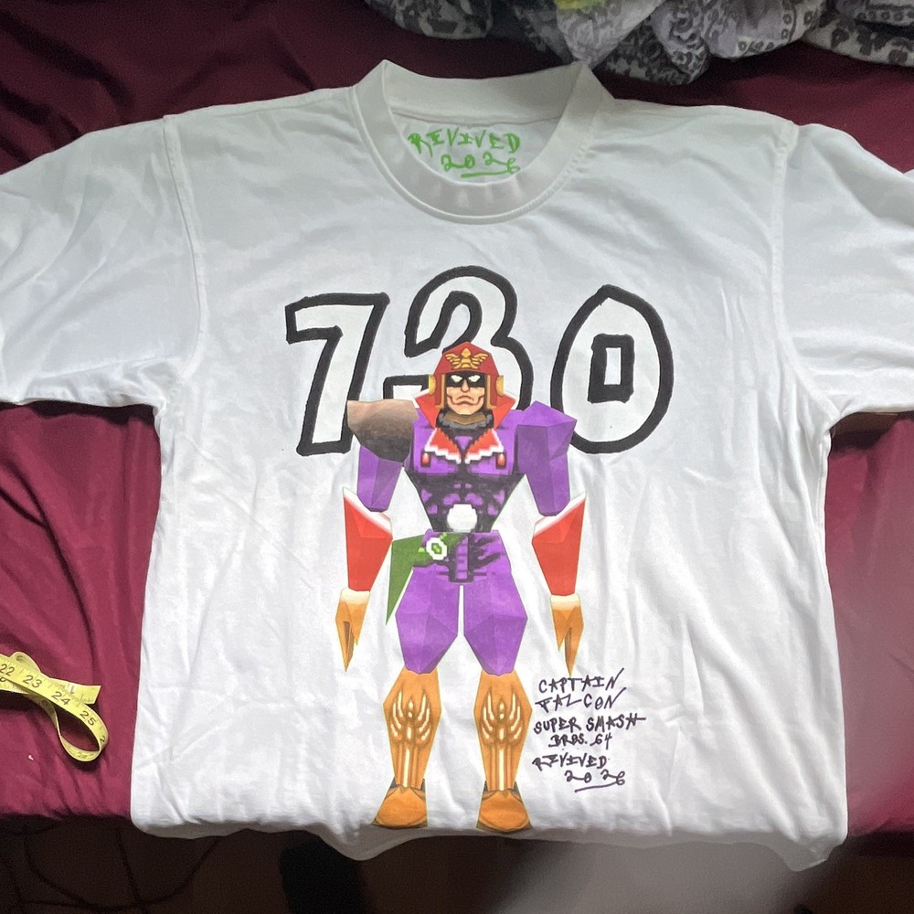 Asspizza Revived 2026 White Short Sleeve T-Shirt M Captain Falcon