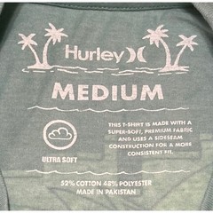 Hurley Mens Medium Broken Jade Heather Off The Top Skeleton Surfer Graphic Shirt