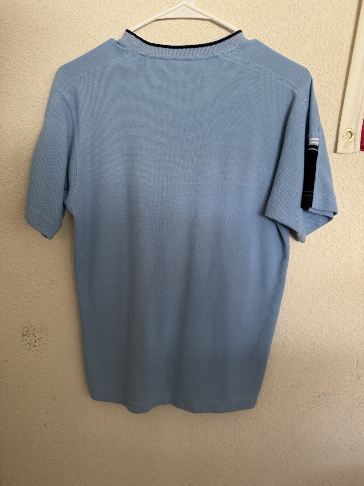 Point Zero Men's Blue Striped Crew Neck Short Sleeve Cotton Knit T-Shirt M gallery