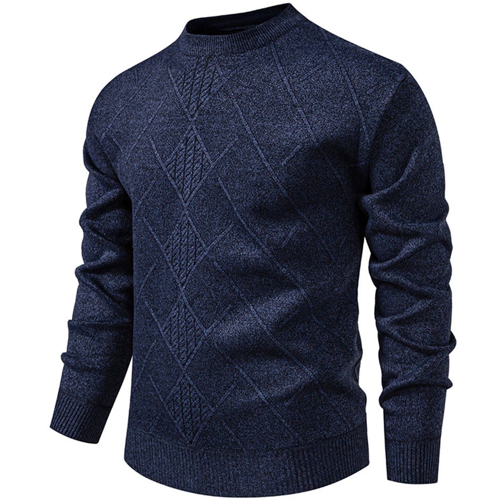 Trendy Solid Color Mens Sweater with Slight Stretch Perfect for Layering gallery
