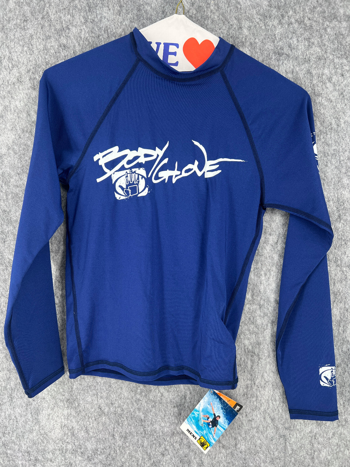 Body Glove Men Long Sleeve Nylon Blend Solid Blue Crew Neck Rashguard T-Shirt XS gallery