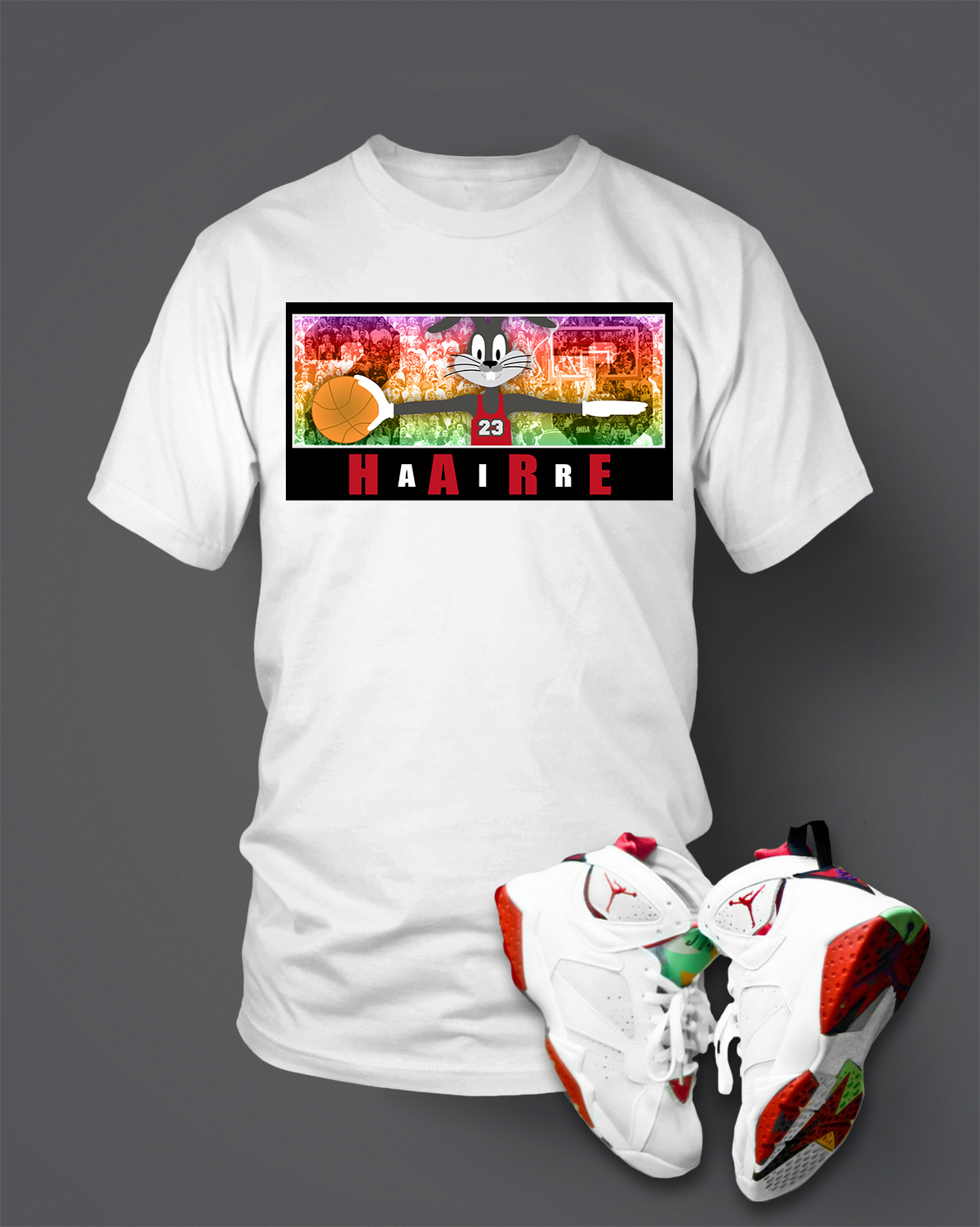 Men Bugs Basketball Graphic Sneaker Tee Shirt To Match Hare Air Retro Hare gallery