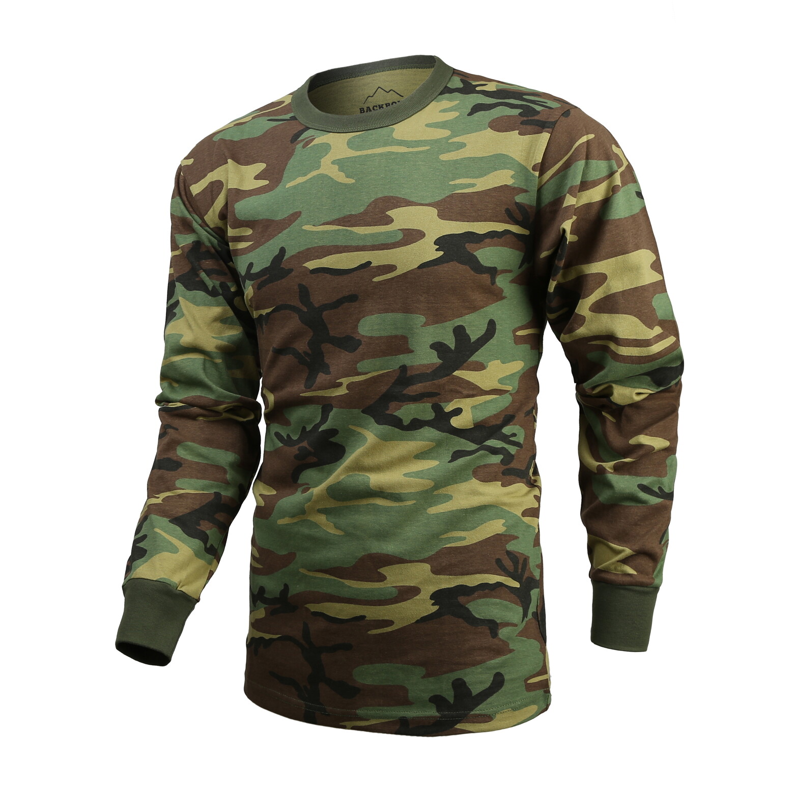 BACKBONE Mens Army Camo Long Sleeve Hunting Camp Outdoor Casual Tee T-Shirt gallery