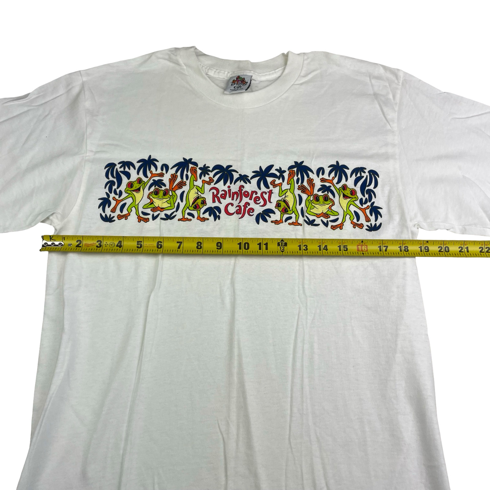 VTG NEW Rainforest Cafe Men's Single Stitch T-Shirt White/Frogs • USA • Medium gallery