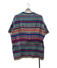 FACETASM Striped cut and sew/short sleeve knit Size: 5 Men Navy