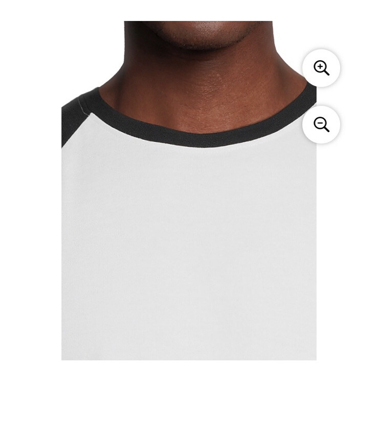 George Men's White & Black Semi-Fitted Pullover Raglan Short Sleeves T- Shirt gallery